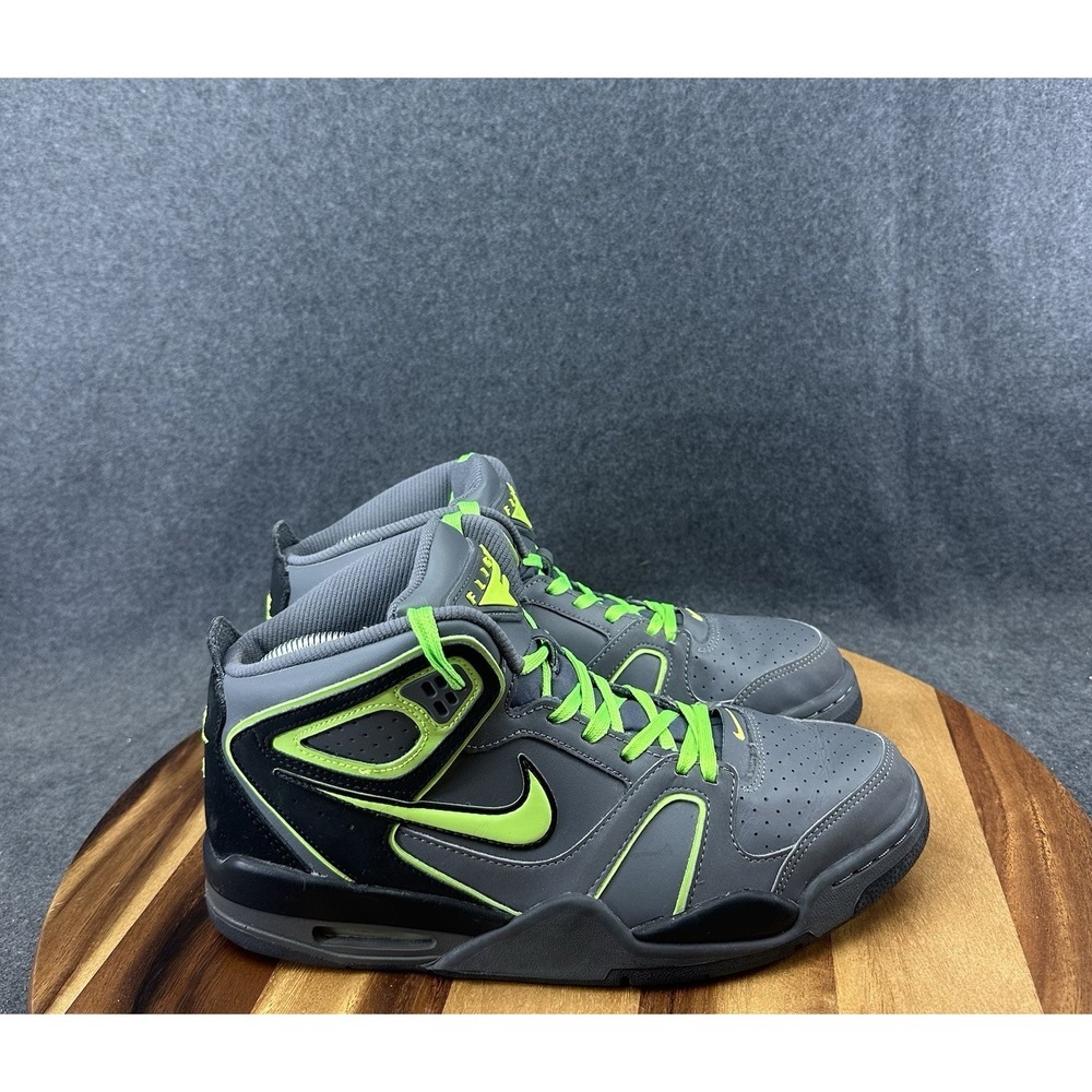 Nike Air Flight Legacy Men's Size 9.5 Grey-Black-Volt lime Rare color 397204-030